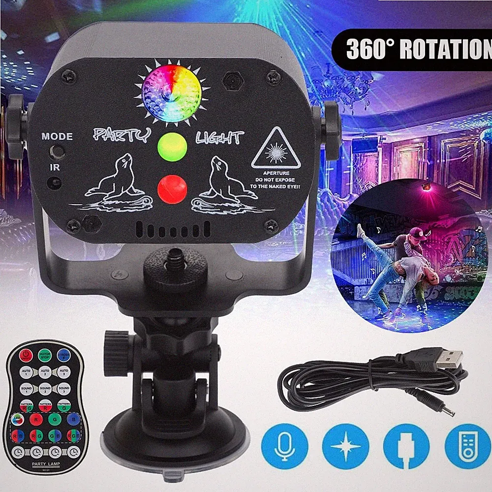 60 Muster Lichteffekt RGB LED Laser DJ Projektor Disco Party Bühnenbeleuchtung