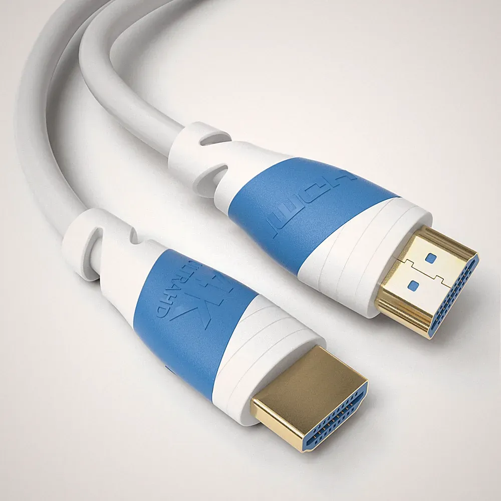 7,5m HDMI Kabel 2.0 Weiß 4K U-HD High Speed 3D Ethernet | Für TV PS4 Xbox Beamer