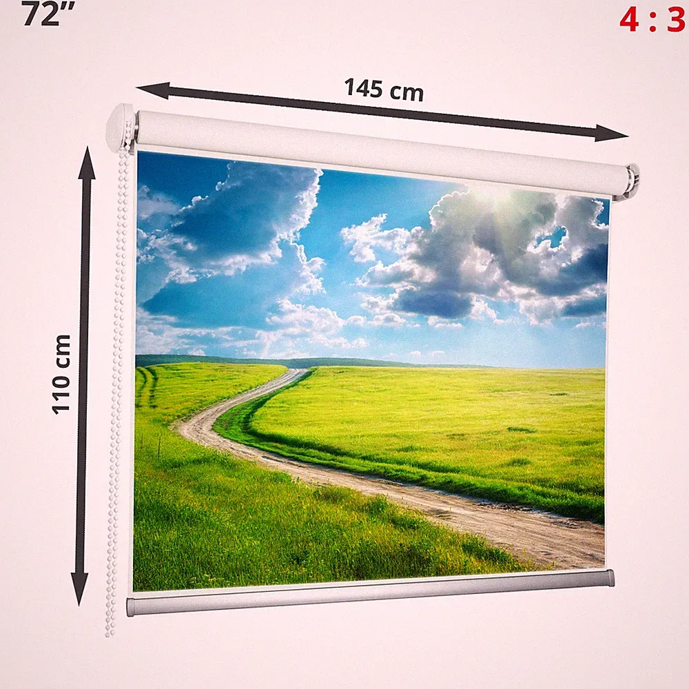 72" Beamer Leinwand Projektorleinwand 4:3 145x110 cm Heimkino Rollo Screen HD
