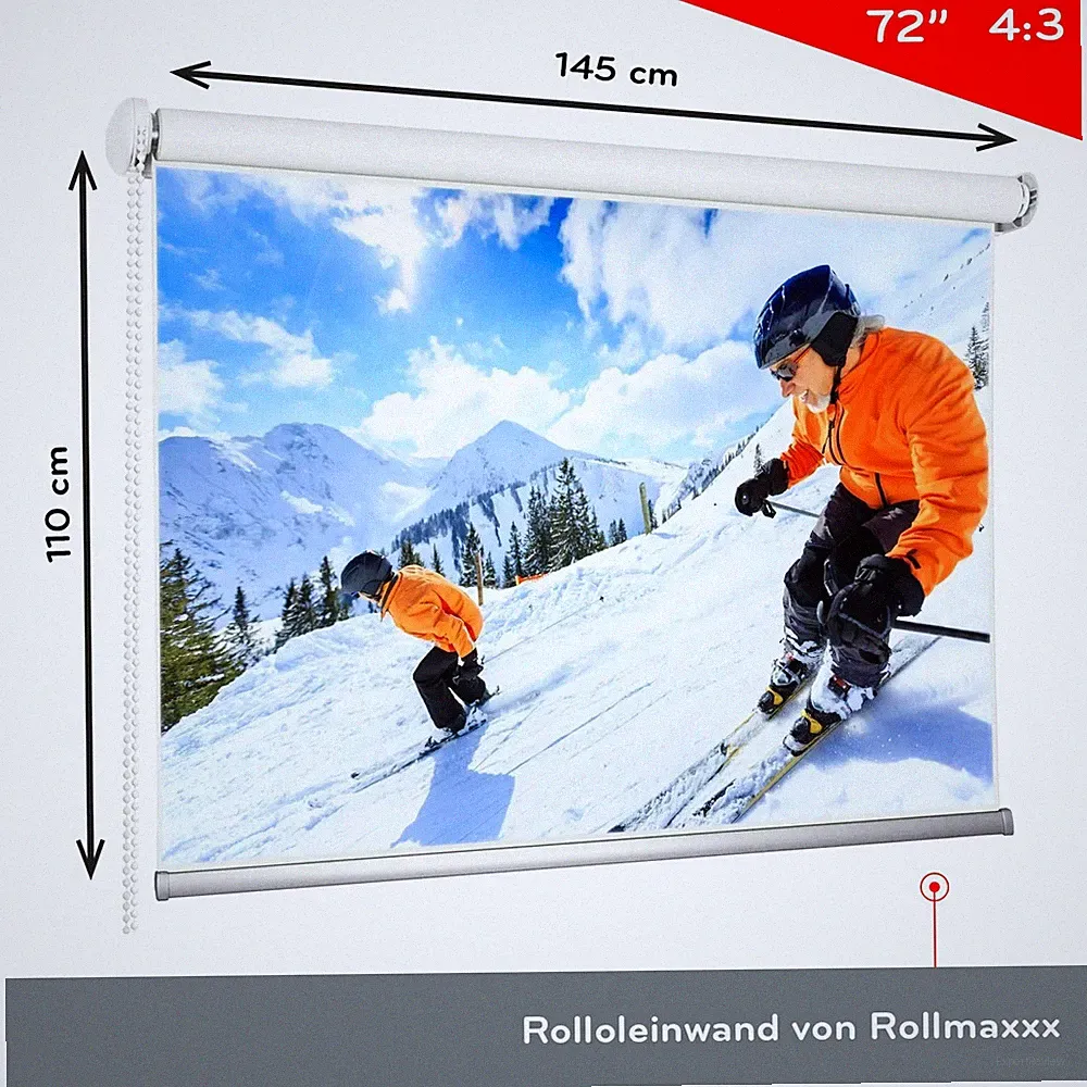 72 Rolleinwand Beamerleinwand Beamer Heimkino Projektionsleinwand 4:3 145x110cm