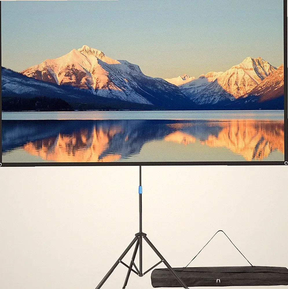80" Leinwand Beamer 4K HD Tragbar Stativ Leinwand für Heimkino Camping 160 Weiß