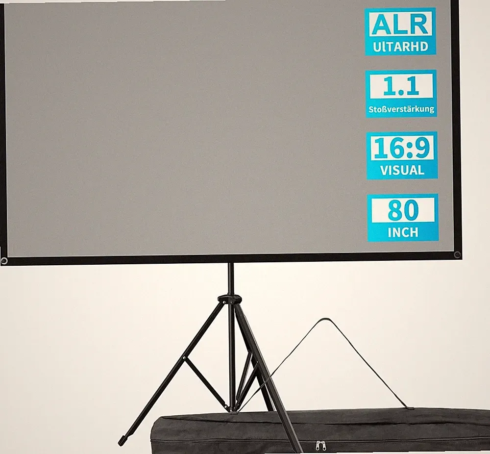 80 Zoll Grau Leinwand Beamer Stativ für Heimkino und Outdoor 160 Blickwinkel