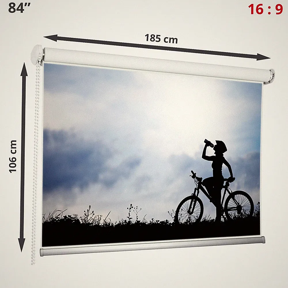 84" Beamer Leinwand Projektorleinwand 16:9 185x106 cm Heimkino Rollo Screen HD