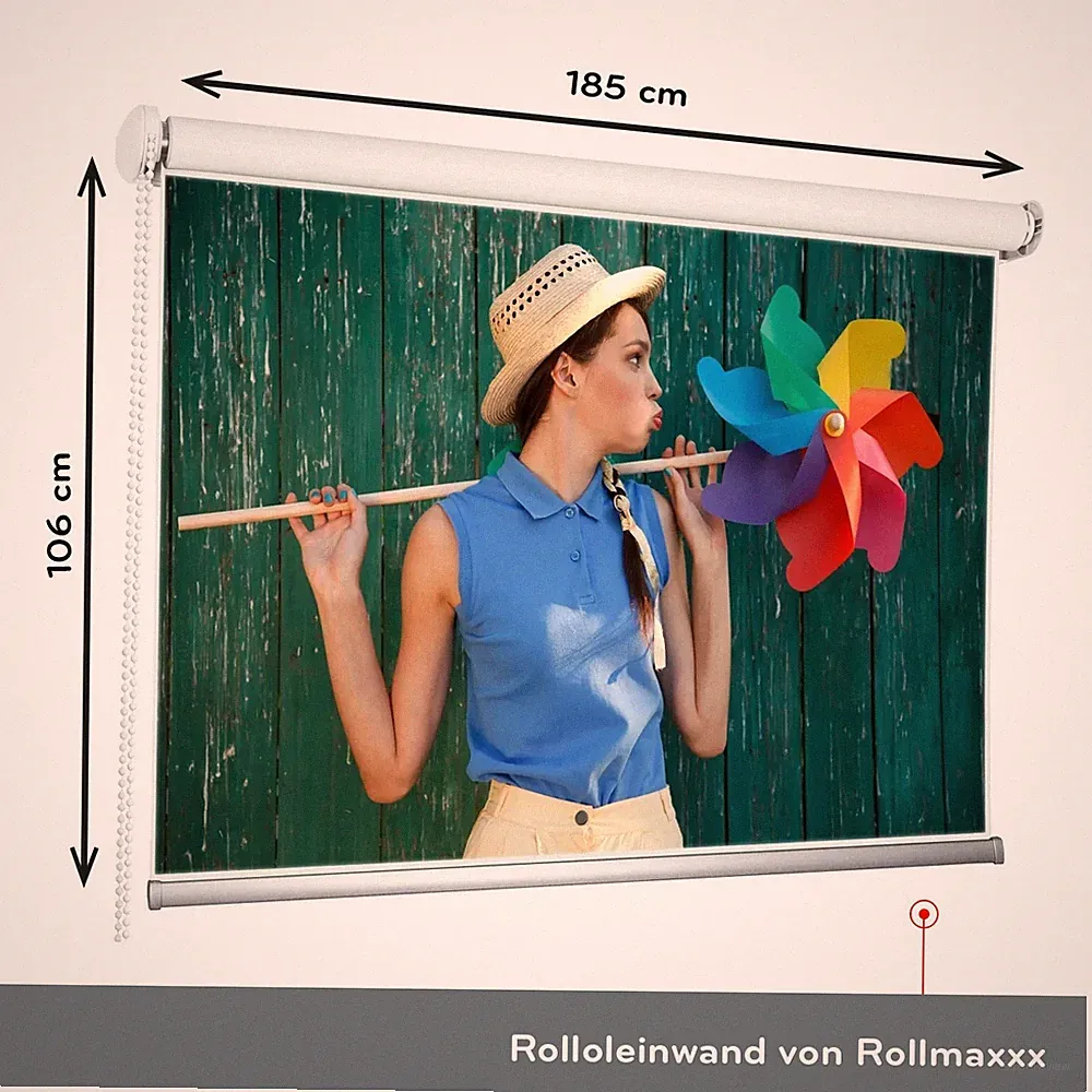 84'' Rolleinwand Beamerleinwand Beamer Heimkino Projektionsleinwand 16:9 185x106