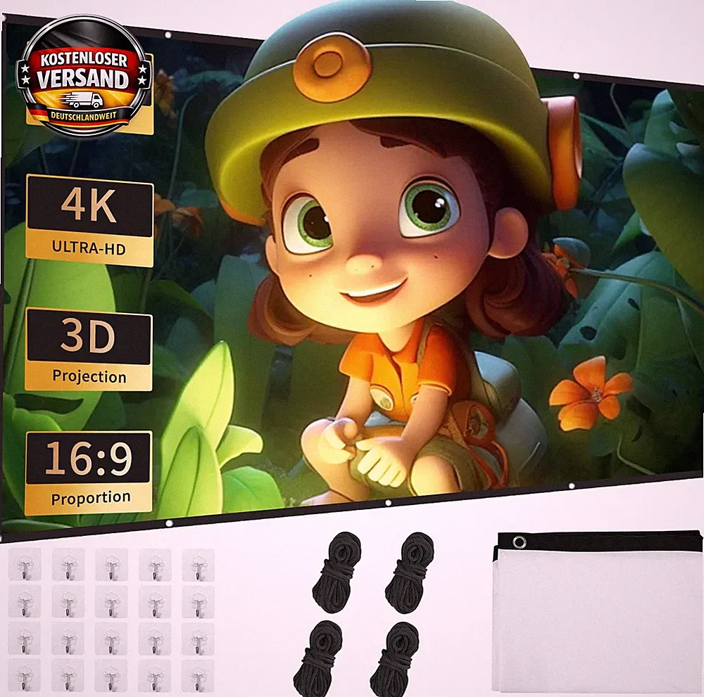 84 Zoll Leinwand für Beamer Heimkino Outdoor wetterfest tragbar