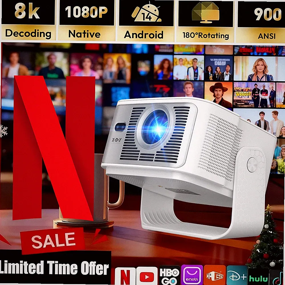 8K 4K Projektor Android 14.0 25000LMS 1080P Full HD TV Beamer WiFi LED Heimkino
