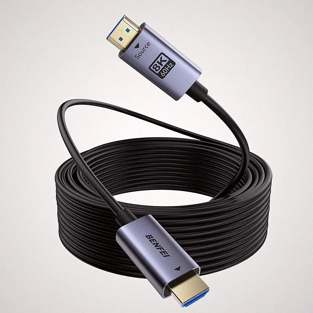 8K HDMI 2.1 Glasfaserkabel 30 m für Gaming Fernseher 4K 8K VRR eARC HDR