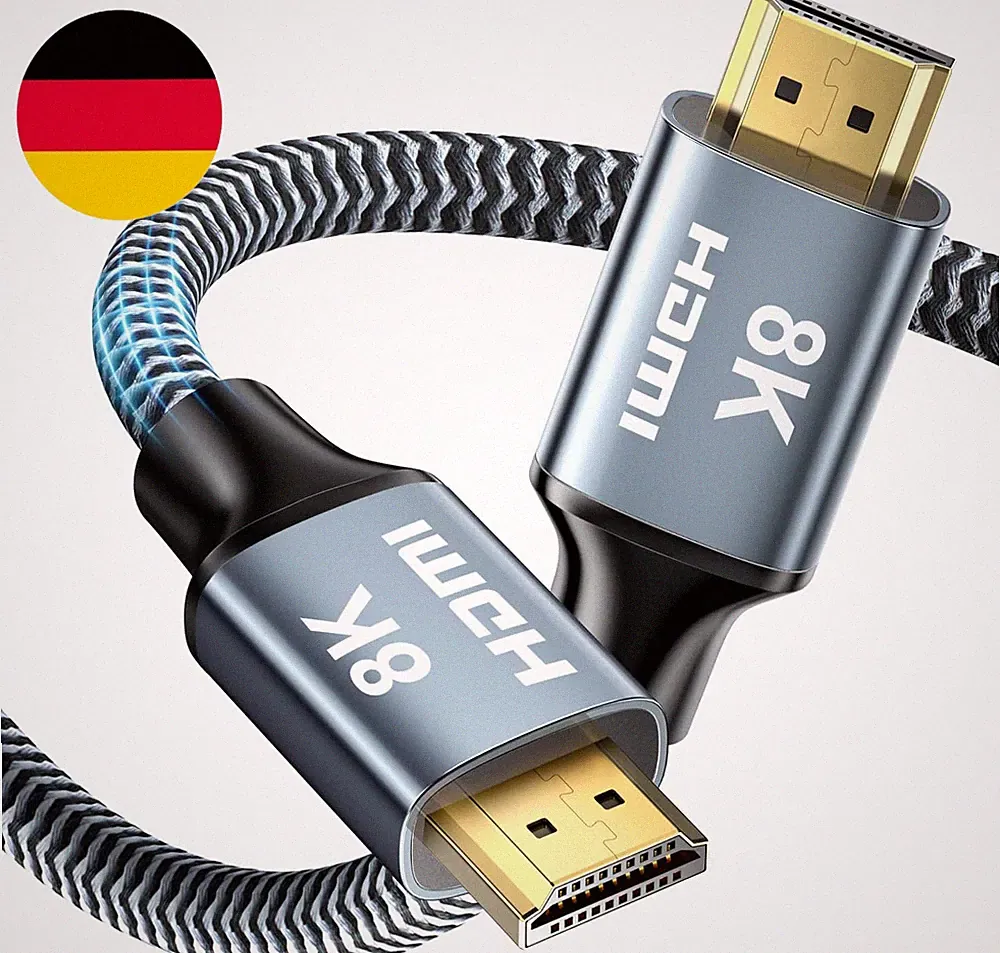 8K HDMI 2.1 Kabel 10M, HDMI Kabel Hoch Geschwindig 48Gbps 8K@60Hz 4K@120Hz 2.2/2