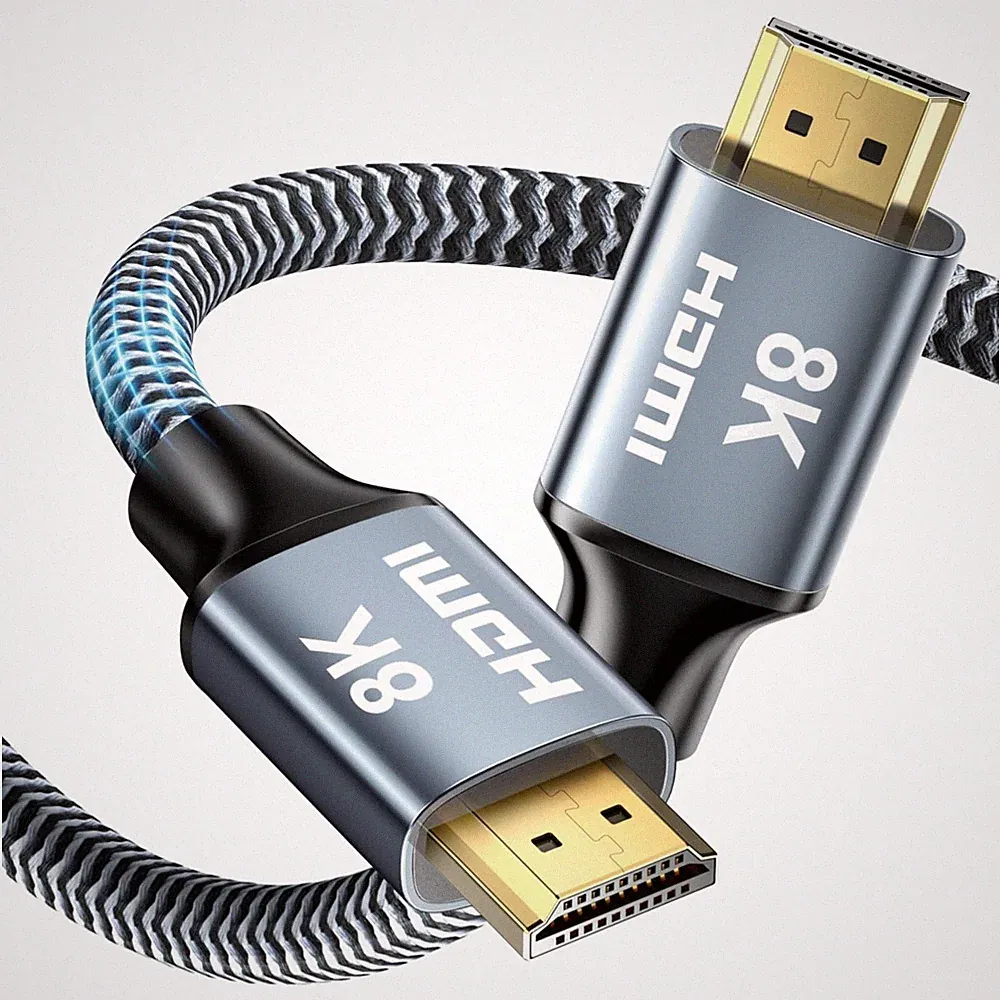 8K HDMI Kabel 10m, HDMI 2.1, Hochgeschwindigkeit, 48Gbps, 4K@120Hz, HDR, Gefl...
