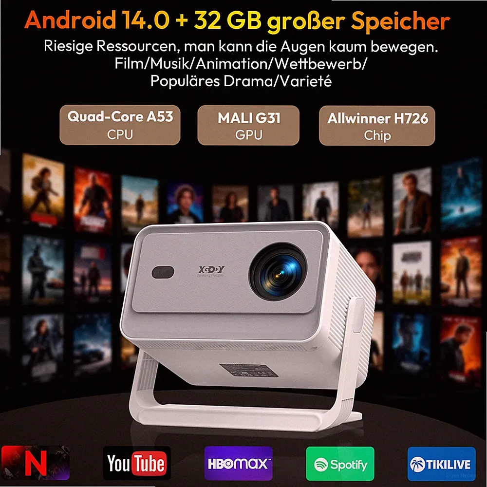 8K Projektor AutoFoku 1080P Full HD Beamer WiFi LCD Heimkino