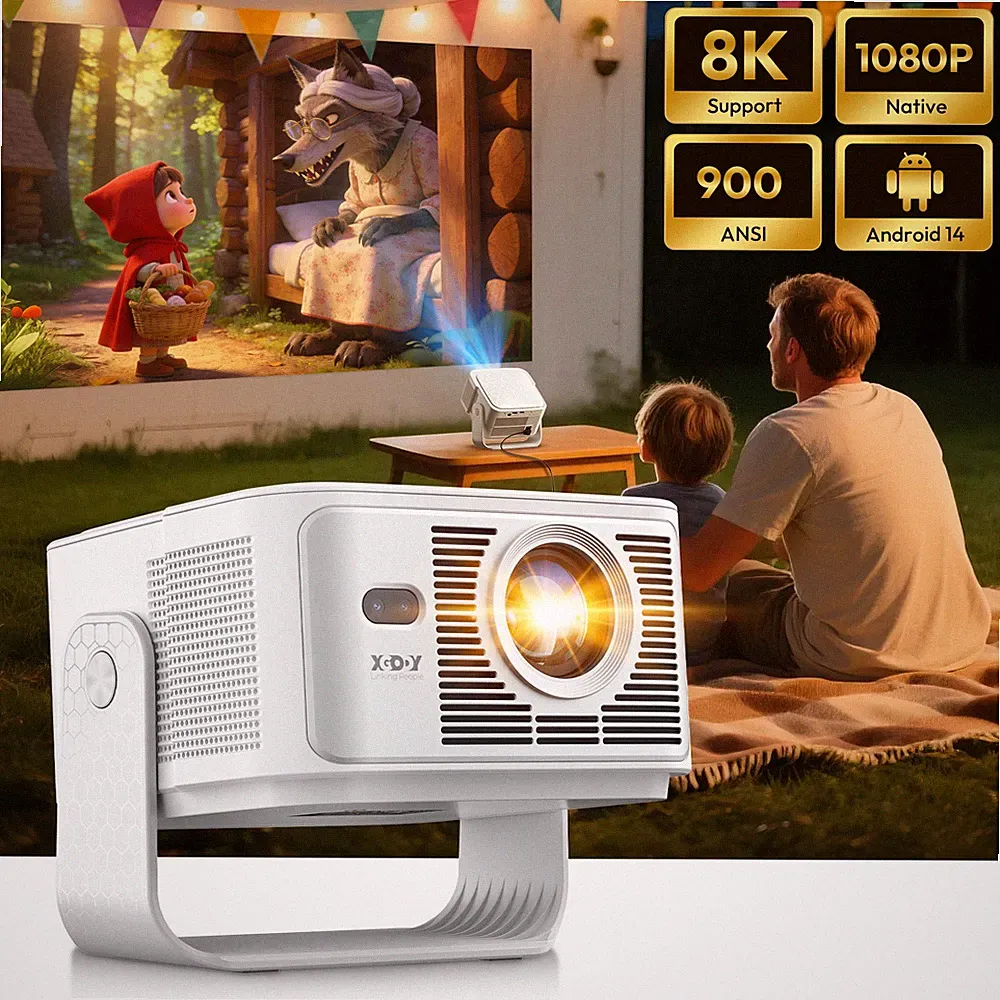 8K Projektor Beamer 25000 Lumen Smart LED WiFi Bluetooth HDMI Android Heimkino