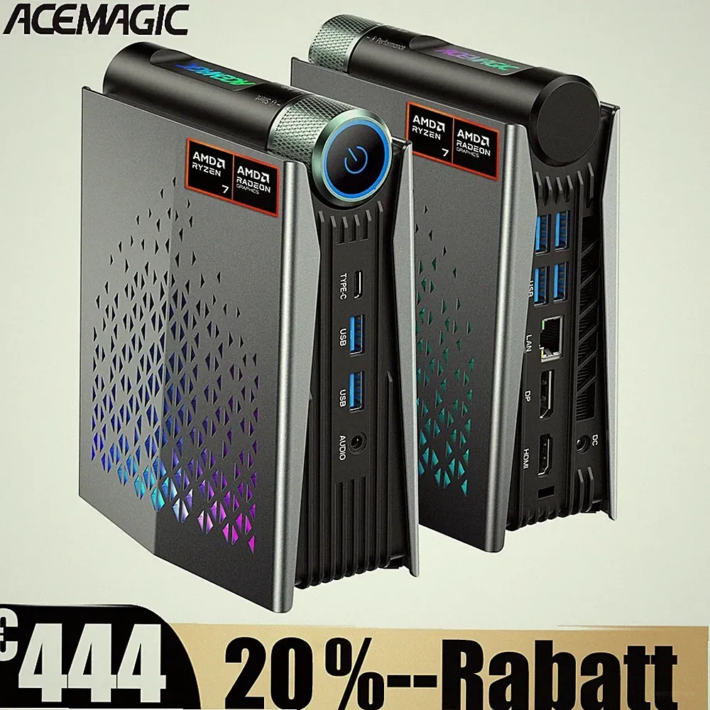 ACEMAGIC 4K Mini game PC AMD Ryzen 7 H255 16GB LPDDR5 512GB SSD Windows 11 Pro