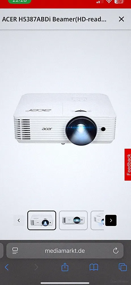 Acer P5535 Full HD DLP Beamer -Weiß (MR.JUM11.001)