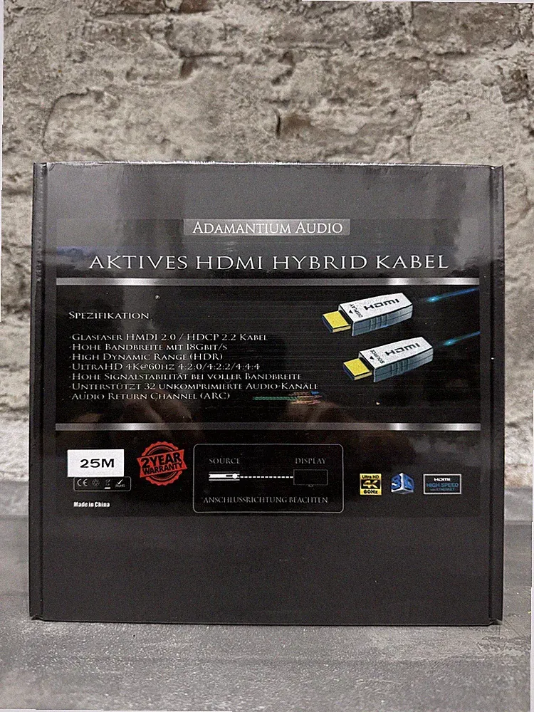 Adamantium Audio HDMI Hybrid Kabel 25m Heimkino Beamer