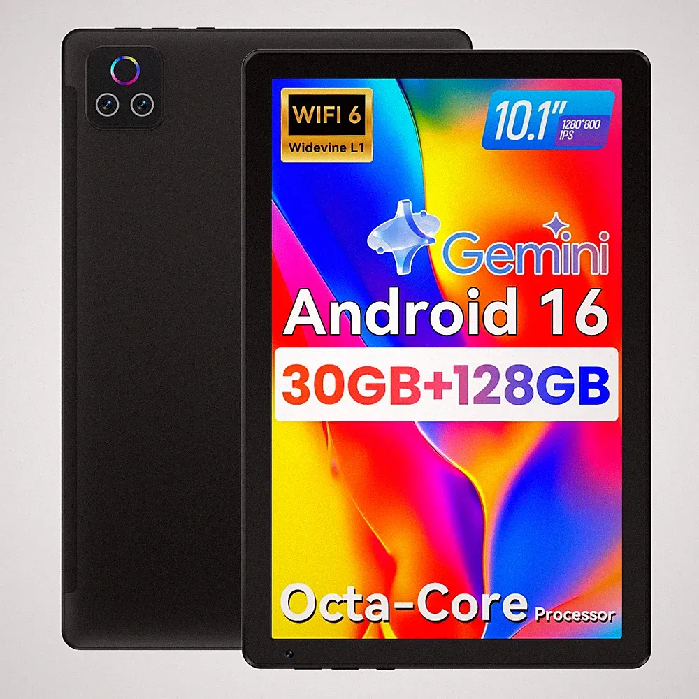 AEEZO 10,1 Zoll WLAN Tablet Andriod 16 30GB+128GB 5000mAh IPS HD LCD Gemini AI