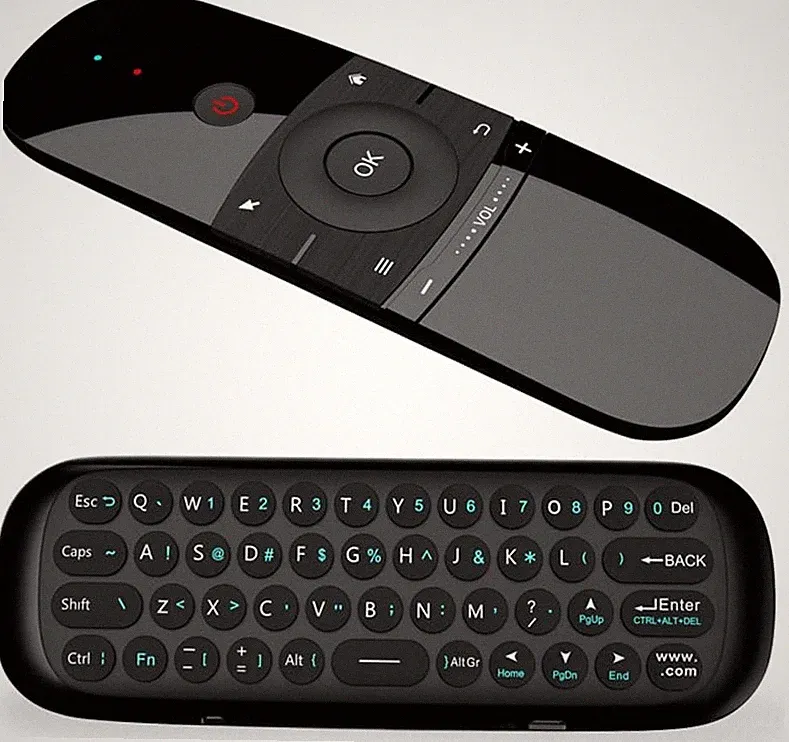 Air Mouse Fernbedienung mit IR-Lernfunktion, 2.4G Funkfernbedienung Schwarz