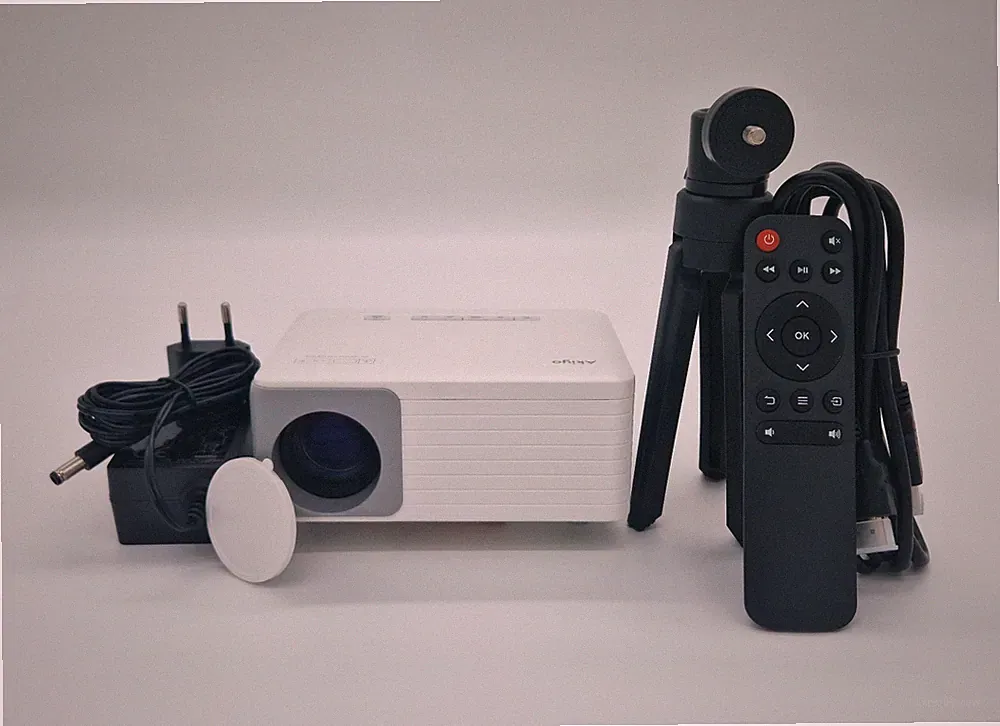 Akiyo O1 Mini Beamer, unterstützt 1080P, Projektor mit HDMI/USB für Heimkino