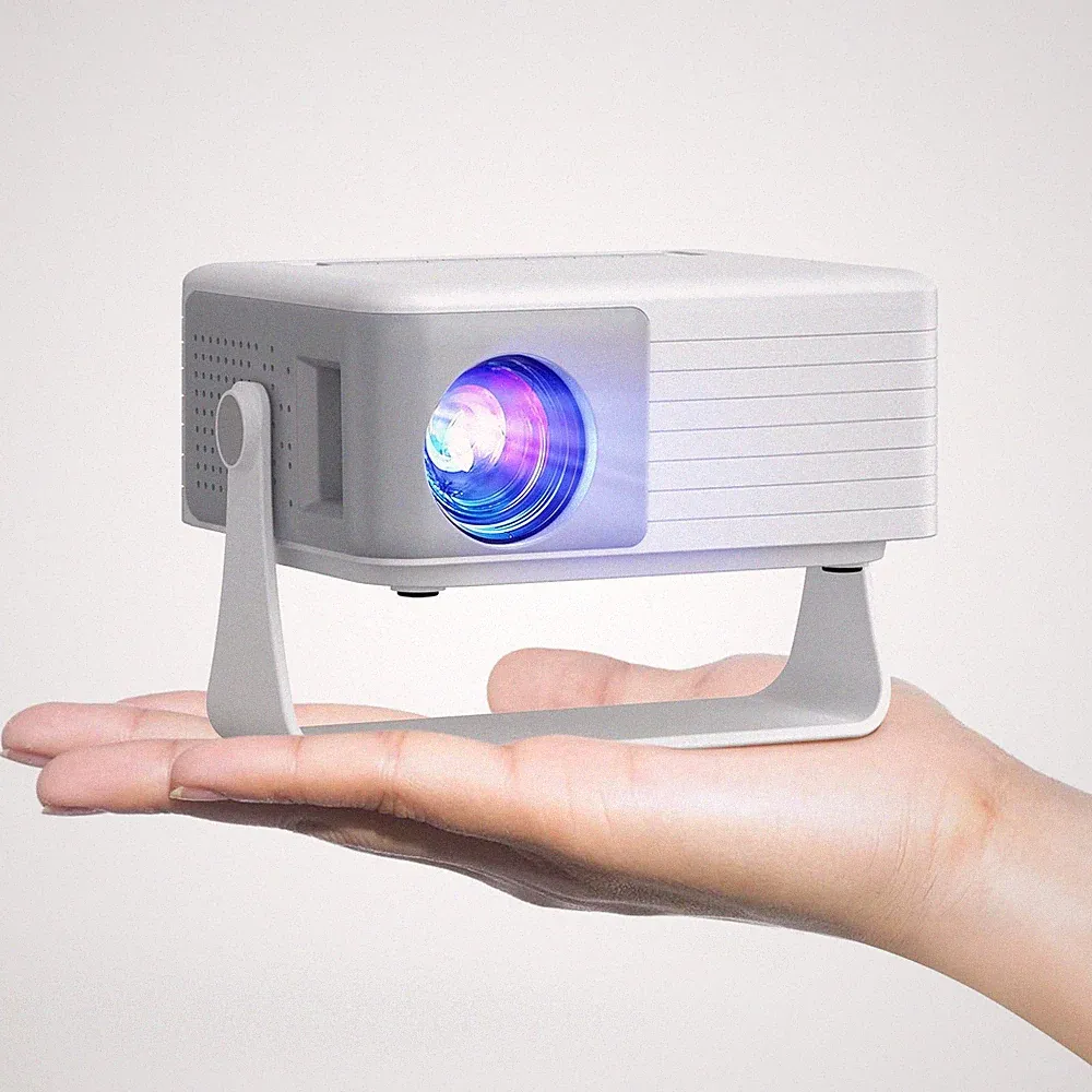 AKIYO O1 Mini Projektor 1080P 15000LM Tragbar 360 Rotierend Auto Keystone Weiß