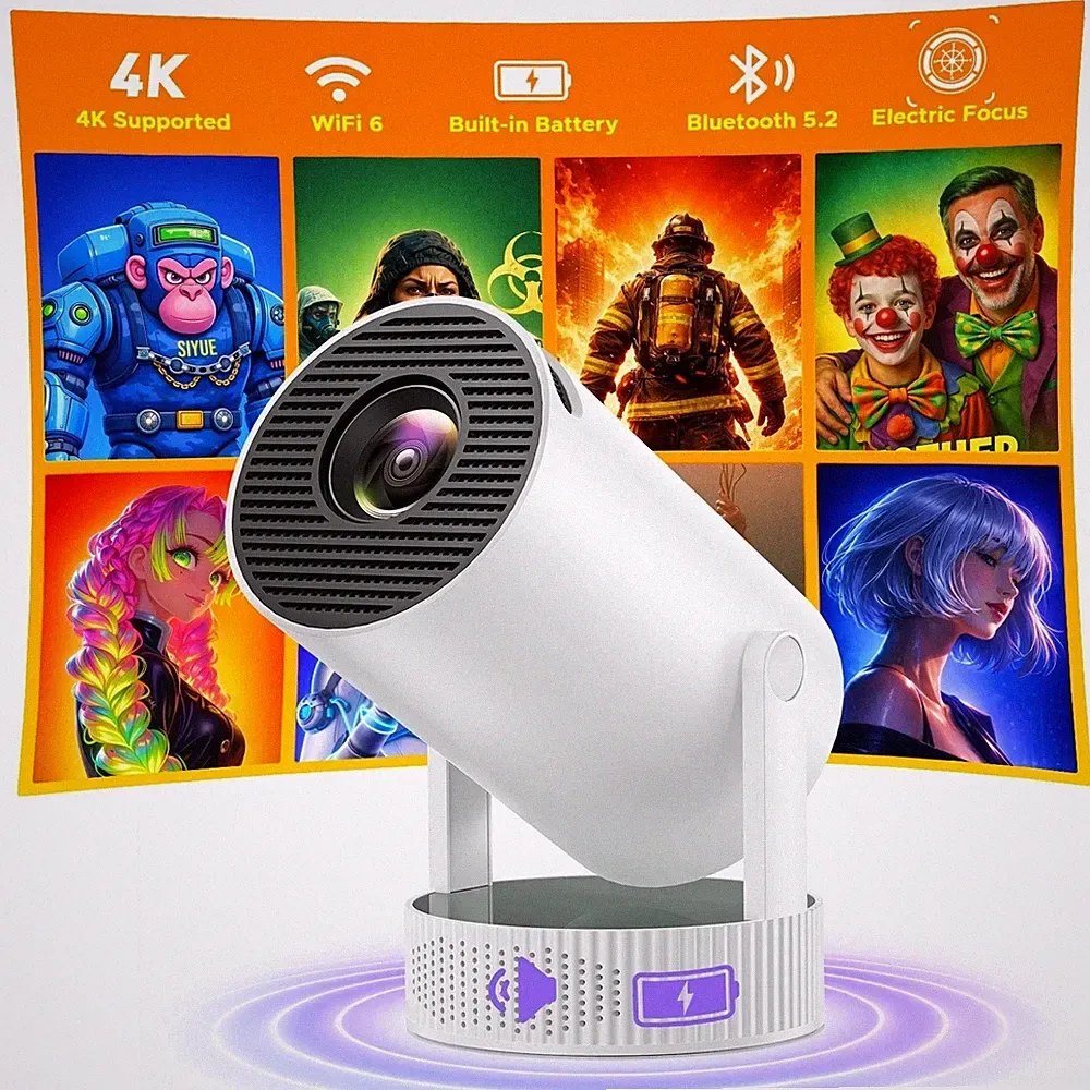 Akku Beamer LED 1080P HD Heimkino Projektor Kino Handy LCD Mini Heimprojektor DE