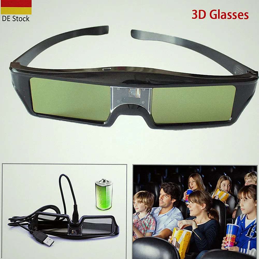 Aktive 3D-Brille Wiederaufladbar für alle 3D-DLP-Projektoren BenQ Acer Optoma DE