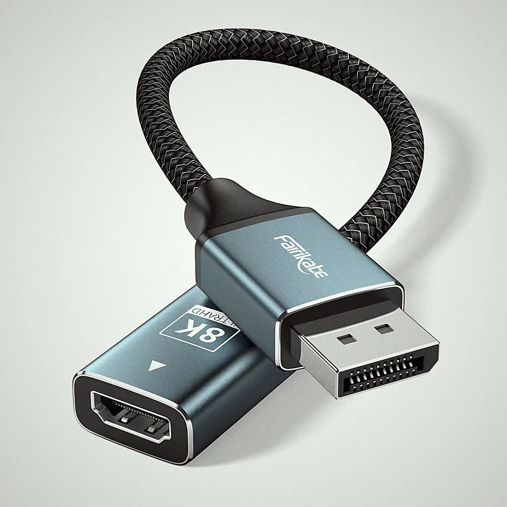 Aktiver Displayport 1.4 auf HDMI 2.1 Adapter, 8K 60Hz / 4K 120Hz Unidirektion...