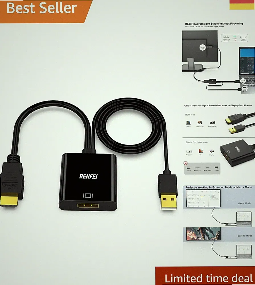 Aktiver HDMI zu DisplayPort Konverter mit 4K@60Hz - für Xbox und PC