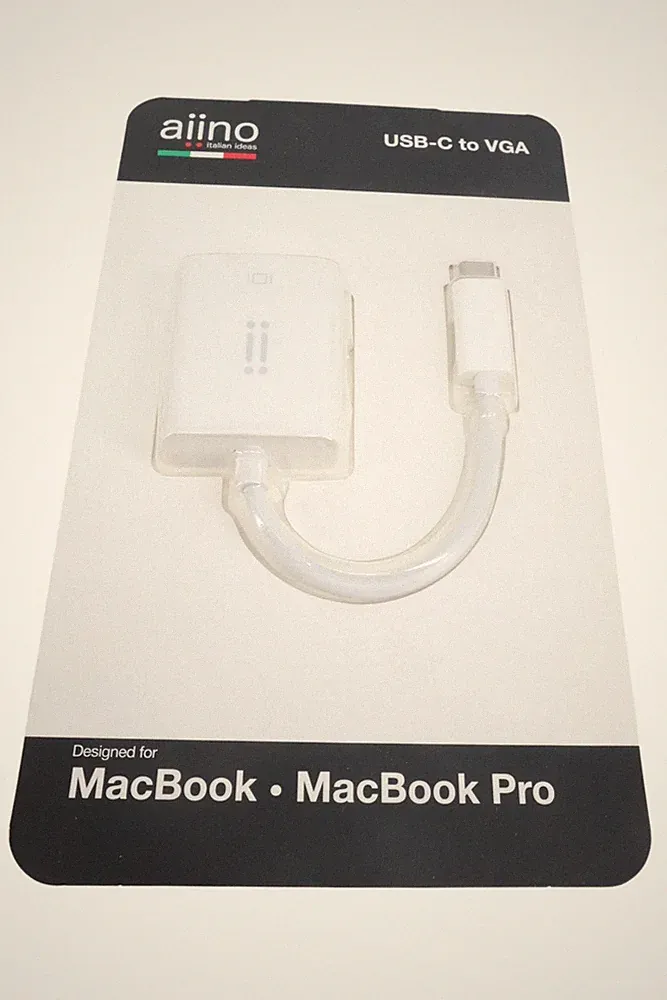 AMAZONAS USB-C zu VGA Adapter Weiß für MacBook Pro Monitor Beamer
