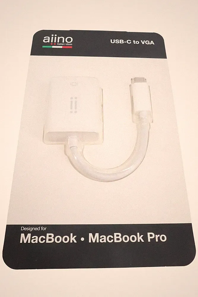 AMAZONAS USB-C zu VGA Adapter Weiß für MacBook Pro Monitor Beamer