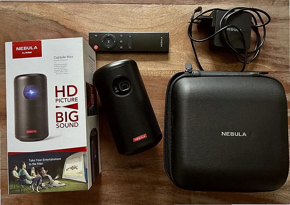 Anker Nebula Beamer Capsule Max, Mini Beamer, Projektor, 200 ANSI Lumen 720p HD