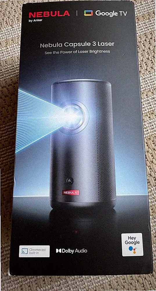 Anker NEBULA Capsule 3 Laser – Tragbarer Full-HD Laser Projektor mit Google TV