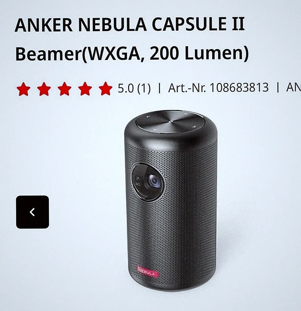 ANKER NEBULA CAPSULE II Beamer(WXGA, 200 Lumen)