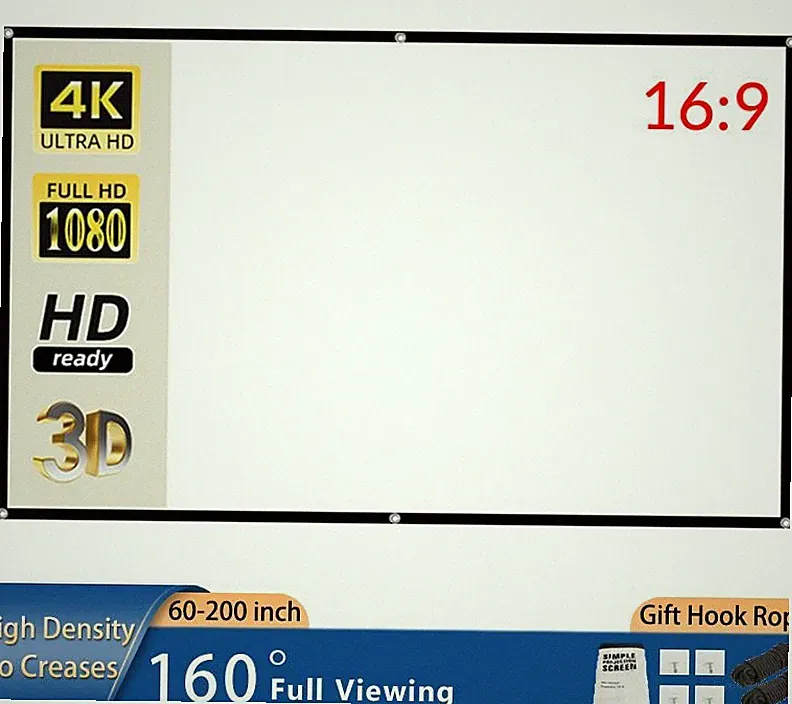 Anti-Licht Metall Projektor Doppel Leinwand Hohe Helligkeit 16:9 3D HD 4K Filme
