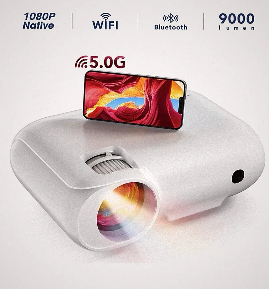 Apeman LC700 Mini Beamer 9000Lumen 5G Wifi Bluetooth, 4K Unterstützt, Full HD