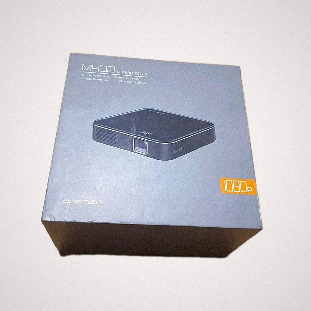 apeman M400 DLP Projektor 1080p FHD, HDMI, Akku, Lautsprecher, tragbar
