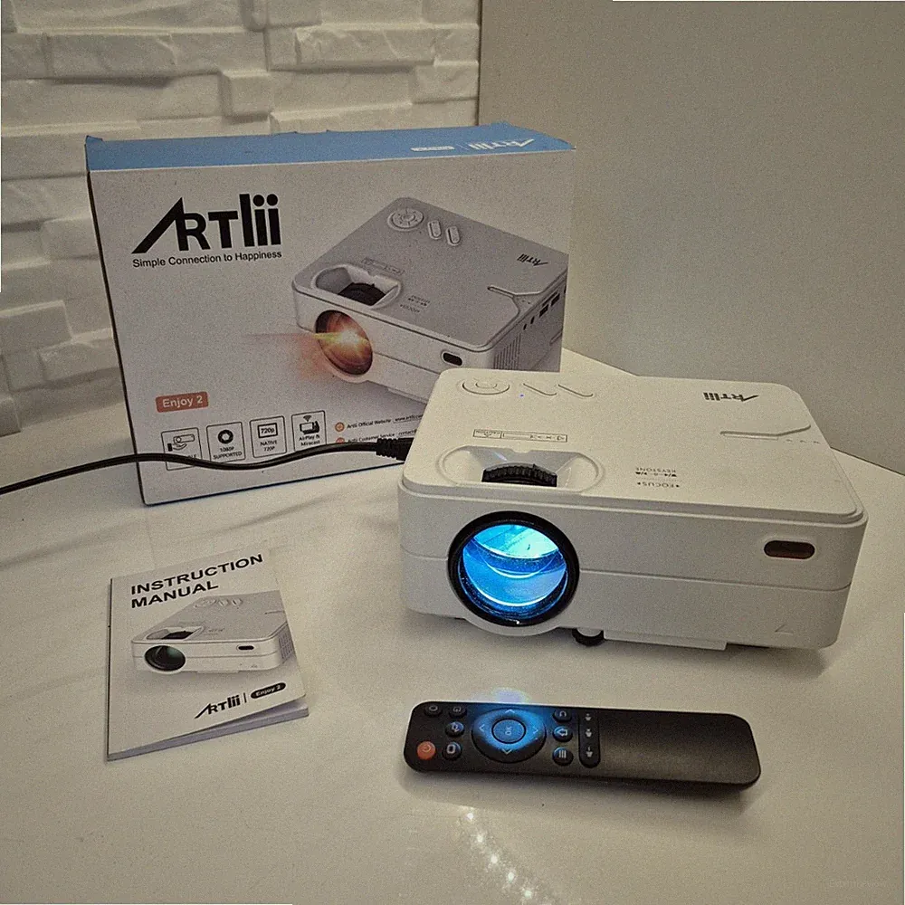 Artlii Enjoy 2 Heimkino-Beamer Weiß mit HDMI, USB, VGA, Fernbedienung