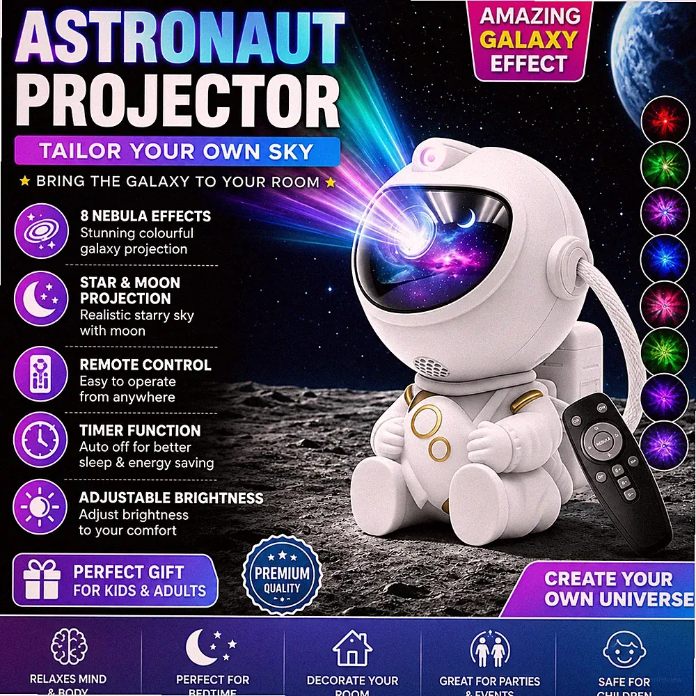 Astronaut Galaxie Sternenlicht Nachtprojektor LED Lampe Stern Weltraum Nebel Fernbedienung