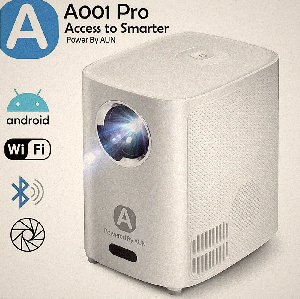 AUN A001 Pro Portable LED Android Wifi Heimkino Full HD 1080P 4k Cinema