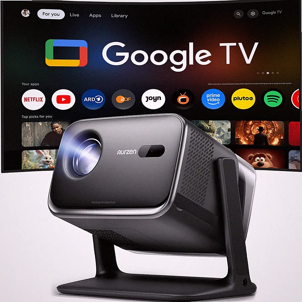 Aurzen Boom Mini 4K Projektor Google TV 500 ANSI Lumen