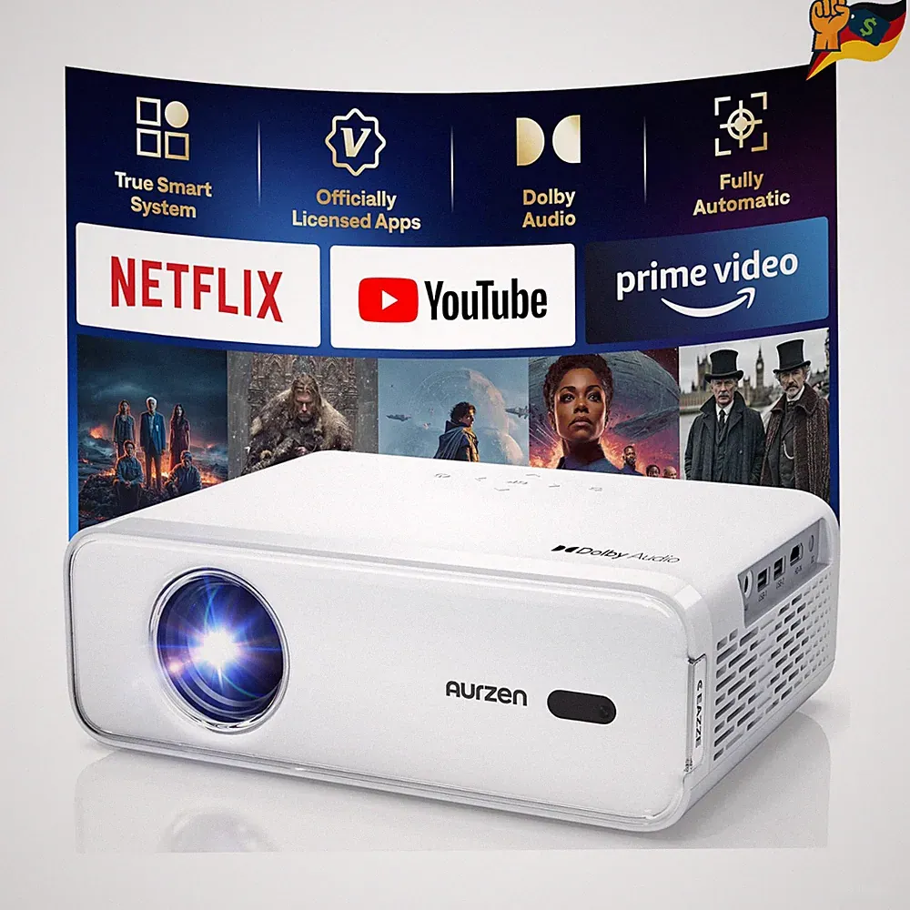 Aurzen EAZZE D1 4K Projektor Full HD 1080P Netflix Dol