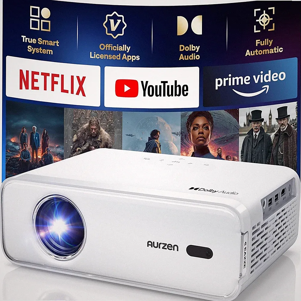 Aurzen EAZZE D1 4K Projektor mit Netflix Dolby Audio Autofokus NEU