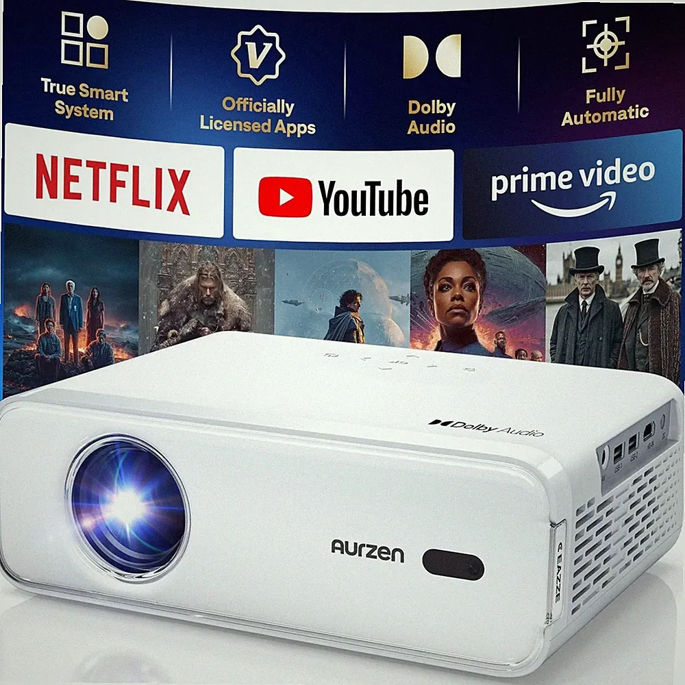 Aurzen EAZZE D1 Beamer 1080p Full HD 4K Netflix Dolby Autofokus