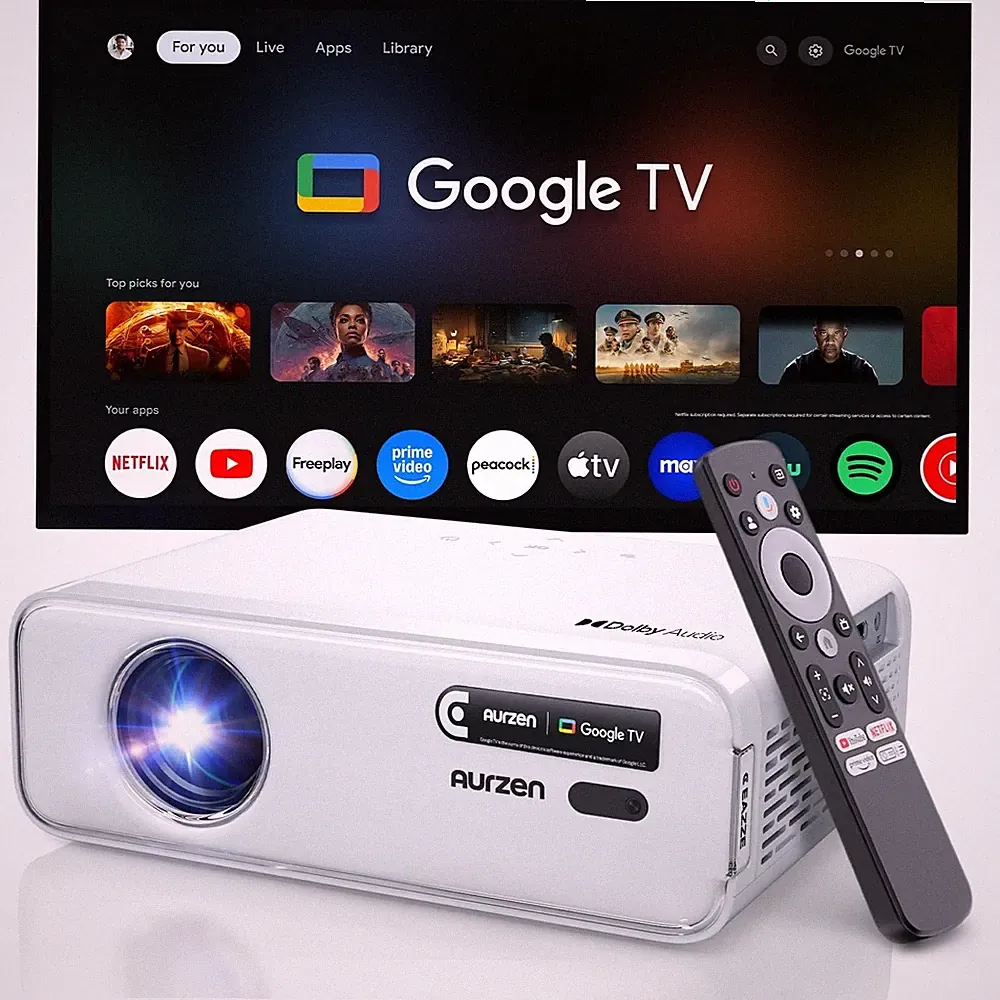 Aurzen EAZZE D1 GTV Beamer 1080p Google TV Autofokus HDR10 Bluetooth