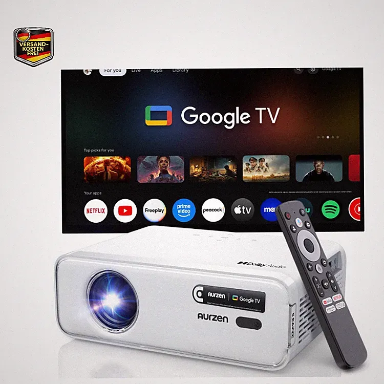 Aurzen Eazze D1G Beamer 4K Full HD 1080P WiFi Bluetooth
