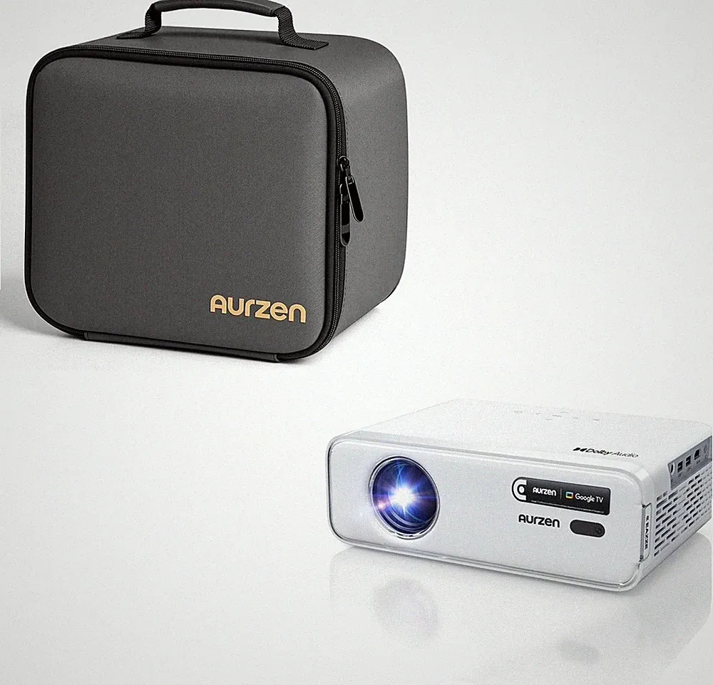 Aurzen EAZZE D1G Beamer mit Tragetasche im Set – dreilagiger Rundumschutz