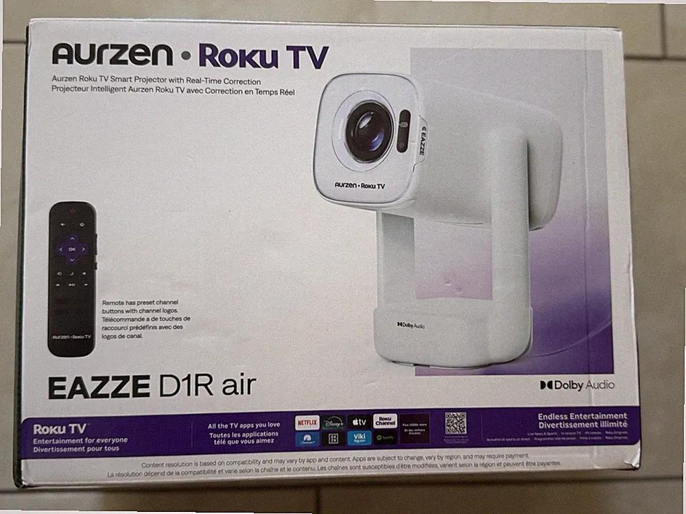 Aurzen EAZZE D1R Air Roku TV Smart Projector / Beamer – Neu & OVP