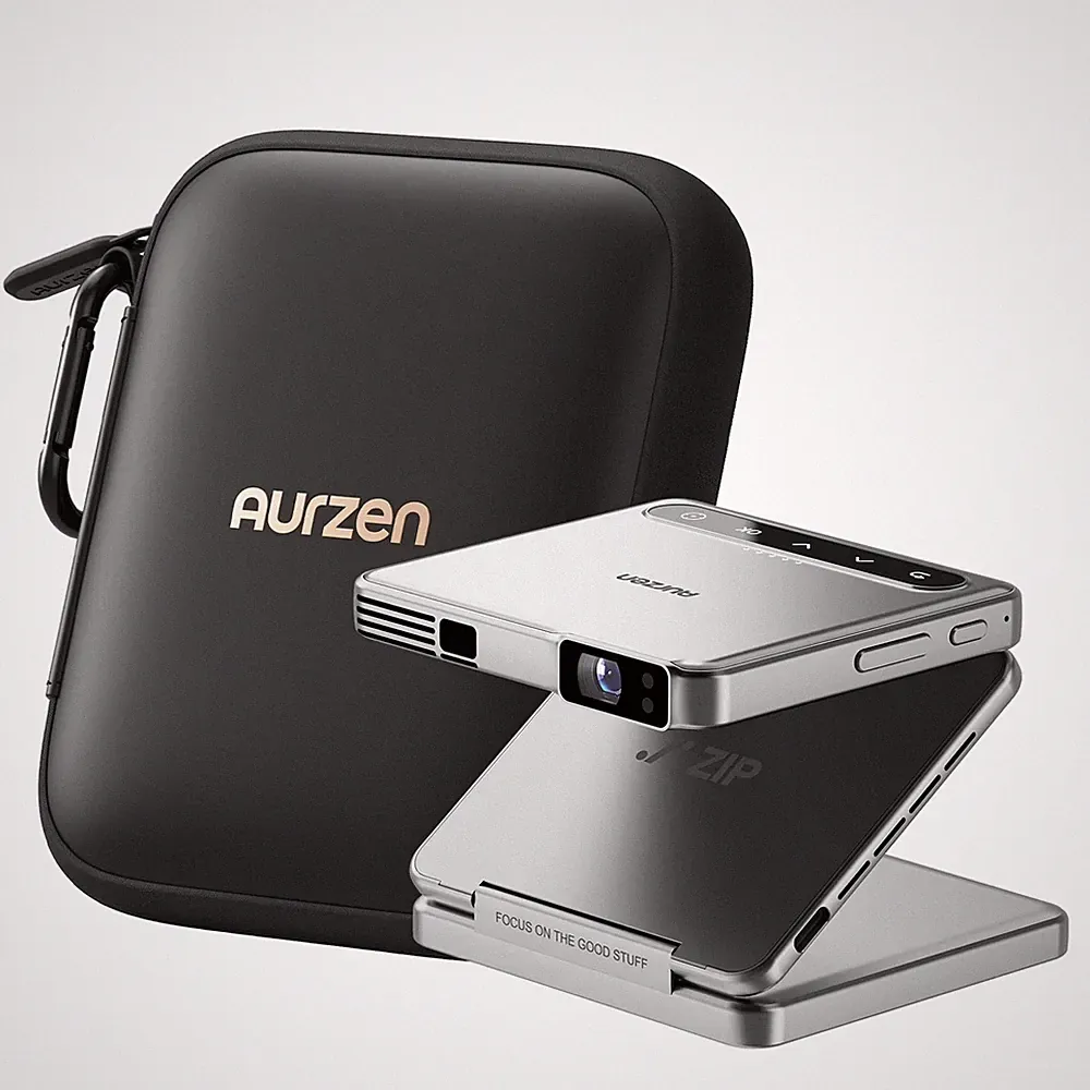 Aurzen ZIP Tri-Fold tragbarer DLP-Projektor mit CasePlay - Zero-Lag Fokus,...