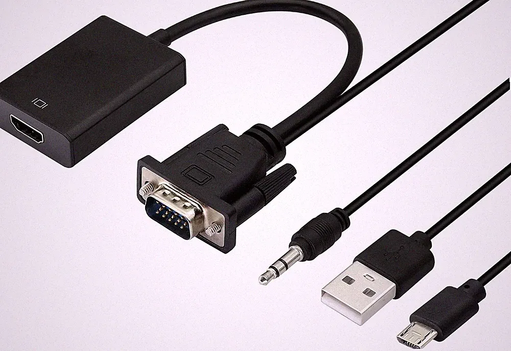 Ausgang 1080P VGA Männlich auf HDMI Weiblich Audio Video Kabel Adapter, mit