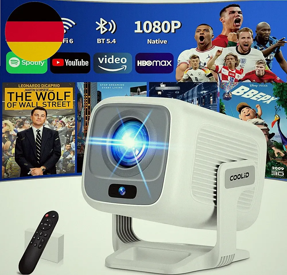 [ Autofokus & 2026 Upgraded ] Beamer 4K Projektor Native 1080P Mini Beamer Mit 5
