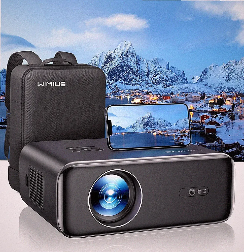 【Autofokus & Keystone】Projektor, 30000 Lumen WiFi 6 Bluetooth Full HD 1080P Por