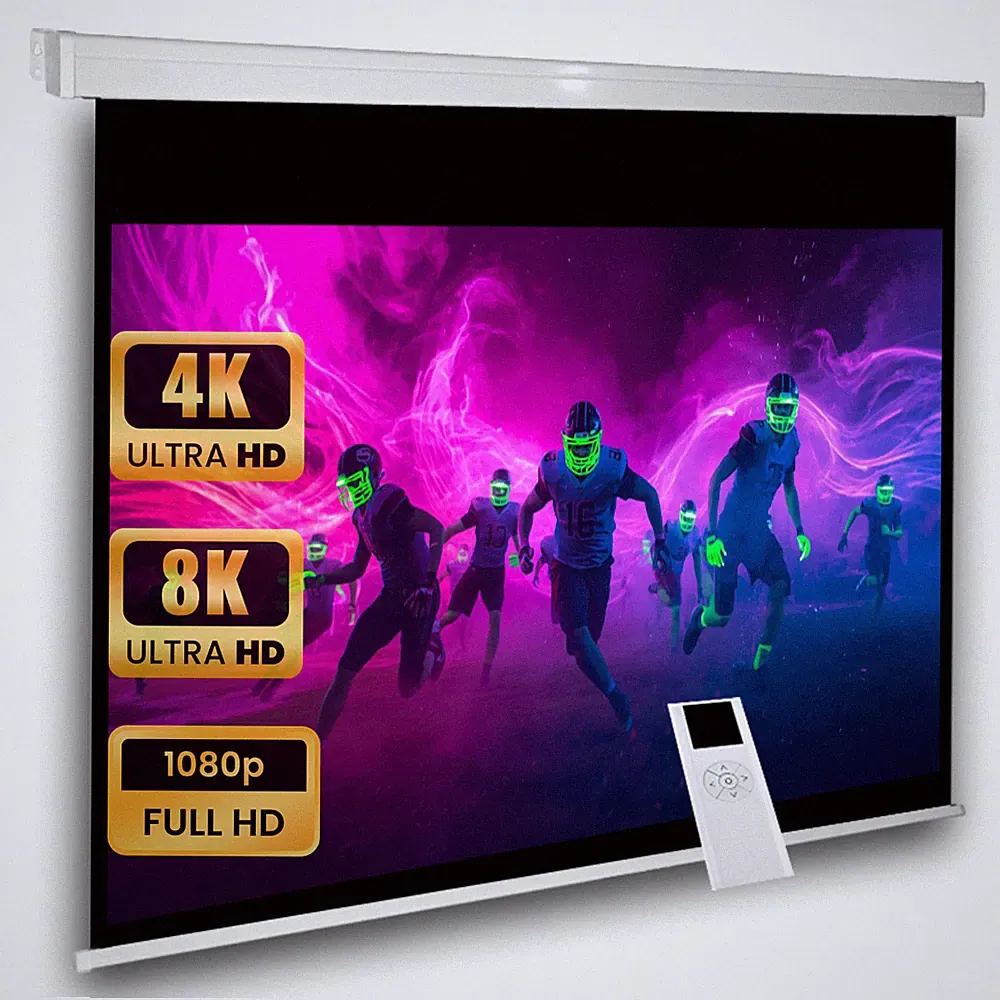 Avlux Heimkino Beamer Motor Leinwand 268 x 200 4:3 HDTV 3D 4K FULL HD FB VP24